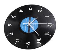 COHEALI Creative Reverse-turning Wall Hanging Clock with Vinyl Records Design, round Organic Glass Material, Easy to Hang, Stylish Decorative Clock for Household or Store Use