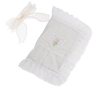 COHEALI Delicate Handmade Book Sleeve Cover with Decorative White Lace Binding Practical Protective Notebook Sleeve for and Hardback Books