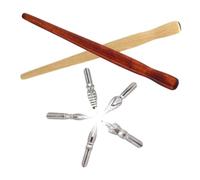 COHEALI Dip Pen Holder with Nibs, Wooden and Metal Ergonomic Handle, Replaceable Nibs, for Sketches and Illustrations, Calligraphy and Drawing