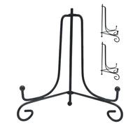 COHEALI Display Stands Folding Easel Display Holders 3pcs and Black with Sturdy Construction Iron Plate Timeless Decorative Appeal for Artwork and Plates on Desktop Or Table