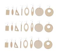 COHEALI DIY Wooden Earrings Unfinished Wood Drop Dangle Pendants with Hooks and Hoops for Custom Painting Charms Jewelry Making Gift Craft Kit