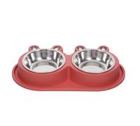 COHEALI Double Pet Feeder Bowl for Dogs and Cats with Ant-resistant Moat Design, Safe Pp Material, Nonslip Base, Suitable for Indoor and Outdoor Use, for Puppies and Small Dogs