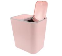 COHEALI Double Trash Can with Lid Plastic Dual Compartment for Living Room and Small Spaces Easy to Clean Pink