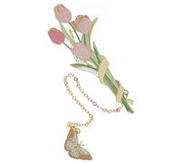 COHEALI Elegant Metal Flower Bookmarks Exquisitely Decorated Page Markers with Hollow-out Design, Lightweight and Convenient Use Green Colour for Students and Book for Reading
