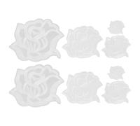 COHEALI Embroidered Rose Flower Iron-On Patches Set 8Pcs Black and White, Wear-Resistant Decorative Appliques for Bags, Shoes, Socks, and DIY Clothes Repair, Small to Extra Large