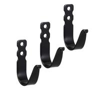 COHEALI Entryway Hooks and Wide Base Rustic Black Strong Weightbearing 3pcs Vintage Cast Iron with J-Shaped Design Wall Hooks for Hanging Coats and Scarves on Brick or Wood Surfaces