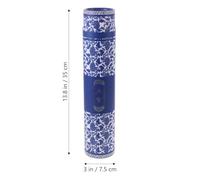 COHEALI Expandable Telescopic Artwork Storage Tube with Lid, Blue and White Porcelain Pattern, 35-62cm Length, 6cm Diameter, Document and Poster Organizer for Artists and Calligraphers