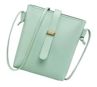COHEALI Fashion, with Pu Leather Bucket Bag Women Adjustable Rope Strap Comfortable Multi-functional Crossbody Shoulder Bag Large Capacity Green Handbag for Daily Use