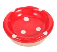 COHEALI Feeding Bowl and Practical Design Red Cute Shaped Ceramic with Smooth Surface Food Bowl Hamster for Small Animals Suitable for Chinchilla and Hamster Pet Feeding