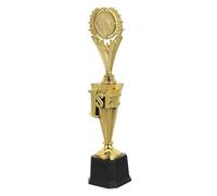 COHEALI First Place Lightweight and Portable Plastic Trophy Award with Unique Five Pointed Star Design Golden Pp Plastic Trophy for Sports Competitions and School Tournaments