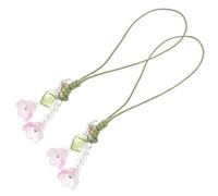 COHEALI Flower and Beads Acrylic Alloy Durability, High Material 2pcs Phone Wrist Strap Set with Hand-strung Unique Elegant Design, for Phones and Light Electronic Accessories