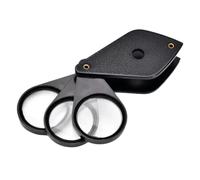 COHEALI Foldable Hand Magnifier, 4x Acrylic Plastic Pocket Magnifier, Black, for Reading Maps and Coins, and Adults