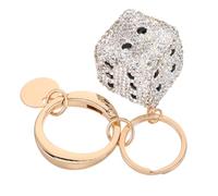 COHEALI Glittering Dice Keychain Bling Car Key Ring Unique Game Themed Purse Charm for Women Gift Accessory Party Favor