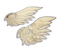 COHEALI Gold Sequin Angel Wing Applique Glitter Embroidered Wing Design Sewing Patch for Jackets Backpacks Jeans and Fancy Dress Costumes DIY Craft Applique Decor for Halloween and Cosplay