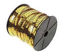 COHEALI Golden 6mm Flat Sequin Strip Roll for Crafts and Costume Accessories, PVC Material with Brilliant Shine and Easy to Sew, for Sewing, Fringe, and DIY Projects