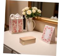 COHEALI Golden Tinplate Gift Boxes Dust-proof Storage for Stationery or Chewing Gum 4pcs Empty Tins with Tight Lid Tin Style, Wedding Party Candy Favour Boxes