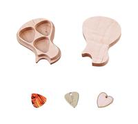COHEALI Guitar Pick Box Easy to Carry with 3 Guitar Picks Set Maple Wood Music Lovers