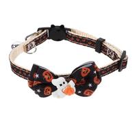 COHEALI Halloween Pet Bow Collar with Bell for Dogs and Small Animals, Adjustable Polyester Neck Decoration with Cute Pumpkin and Ghost Pattern, for Daily Life and Outdoor Places, Neck