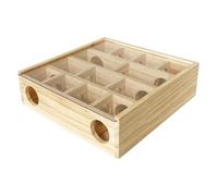 COHEALI Hamster Wooden Maze Multi-grid Mouse Maze 25x25x7cm with Seesaw Entertaining for Small Animals in Household