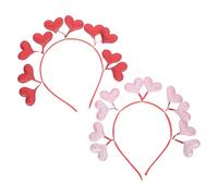 COHEALI Heart Hair Hoops Comfortable Plastic and Iron Material for Valentine's Day 2pcs Hair Bands Hold Hairstyles Perfectly Random Color for Birthday Parties and Christmas
