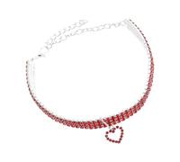 COHEALI Heart-shaped Rhinestone Dog Collar for Puppies and Dogs, Easy to Put and Take, Practical Pet Neckwear for Daily Use