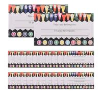 COHEALI Hole Punch Cards for Teachers and Business Loyalty Programs and Management Paper Material 200pcs with Versatile Punch Design and Blank Back and Management for Classroom Rewards