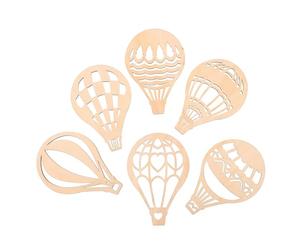 COHEALI Hot Air Balloon Wood Slices 30Pcs Blank DIY Wooden Chips for Cognitive Development and Craft Projects