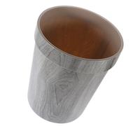 COHEALI Imitation Wooden Grain Waste Can without Lid Plastic Trash Bin with Pressure Ring Design for Kitchen and Bathroom Use under Sinks or Next to Your Toilet