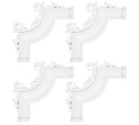 COHEALI Indoor Ceiling Molding Corner 4 Pieces White Pre Made Wainscoting Panels Retro Three-Dimensional Carved Design for Wall Corners