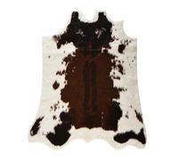 COHEALI Irregular Simulation Cow Carpet Floor Mat Made of Acrylic and Polyester, Comfortable and Multifunctional Black and White Faux Animal Rug for Bedroom Or Dining Room Decoration