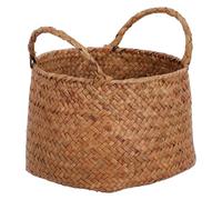COHEALI Japanese Style Seagrass Woven Storage Basket 7.68x6.50x6.30 Inch Rectangular Desktop Organizer for Cosmetics and Flower Arrangement