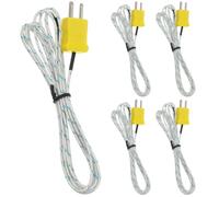COHEALI K-Type 50 Temperature Probe Sensor 5pcs Thermocouple Probes 2m Long to 400°c Thermometer Compatible with Random Style Tm902c Tes1310 for Industrial and Home