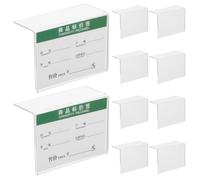 COHEALI L Shape Acrylic Price Tag Holders 10Pcs 70X50Mm Plastic Self Adhesive Label Display for Libraries and Retail Stores