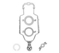 COHEALI Lamp Harp Bracket Set Nickel Finish Y-Shape Adjustable Lampshade Holder with Φ42, Φ36, Φ10 Hole Corners, Large Cap and Adapter Ring for Floor and Table Lamps