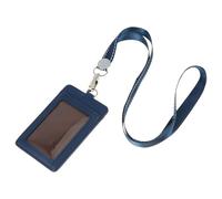 COHEALI Leather Id Cards Holder with Lanyard Double-Sided Multifunctional Badge Cover with Clear Window and Card Slots Suitable for Office School Travel Nurses Teachers Students