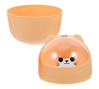 COHEALI Lovely Mini Desk Garbage Can with Lid, Space-saving Plastic Desktop Trash Bin in Yellow, Lightweight Circular Waste Bucket for Toilet and Storing Trash