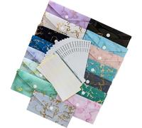 COHEALI Marble Pattern Vertical Cash Envelope Set with 15 Waterproof Budget Envelopes, 15 Budget Sheets and 24 Label Stickers for Money Management and Cash Budgeting