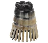 COHEALI Massage Comb Exfoliating Shampoo Brush Ergonomic Ox Horn Natural Bull Horn Lightweight Alleviating Fatigue Black for Entire Family Scalp Care