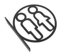 COHEALI Men and Women Restroom Door Sign with Instructions, Acrylic Material, Doublesided Design, Easy Installation, Sl lack Bathroom Sign for Restaurants and Public Spaces