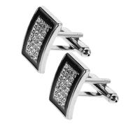 COHEALI Men's Crystal Cufflinks 1 Pair with Drip Oil and Rhinestones Inlay, Stylish French Design Alloy Accessory for Wedding and Business Meetings, Elegant Tuxedo Shirt Studs for Men