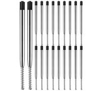COHEALI Metal Ballpoint Pen Refills Black Ink 30pcs 0.5mm with Spring Smooth Writing Retractable Pen Refills for School and Office Supplies