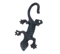 COHEALI Metal Gecko Wall Hook, Iron Coat Hanger for Bedroom Hallway | Green Cast Iron, Artistic Lizard Shape, Screws and Expansion Tubes Included, Easy Installation