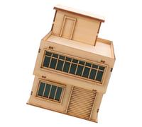 COHEALI Mini Wooden House Model Pre-assembled 3d Puzzle Cabin in Khaki Wood with Realistic Architectural Appeal and Historically Inspired Details for DIY Projects and Home Décor