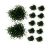 COHEALI Miniature Grass Cluster Sand Table Decor Deep Green Shrub Micro Scene Supplies for DIY Railway Landscape Model Train Scenery