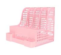 COHEALI Multi-Function File Holder Desktop File Organizer Plastic Magazine Holders Multi-Compartment Simple Look Design Convenient Storage Stable and Reliable for Home Study Rooms