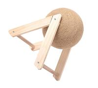 COHEALI Natural Sisal Cat Scratcher Ball with Wood Base for Cats Interactive Scratching and Grinding Sturdy Kitten Scratching Globe Suitable for Floor and Garden Use