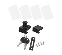 COHEALI No Drill Glass Cabinet Lock Set for 5-8mm Thickness Glass Doors with Key Locking System, Zinc Alloy Material, Black Finish, for Retail and Showroom Environments, Prevents