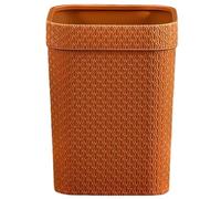 COHEALI Nordic Style Waste Can Plastic Waste Paper Holder Imitation Rattan Trash Can with Pressure Ring for Living Room and Kitchen