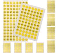 COHEALI Number Stickers 1-50 Adhesive for Organizing, 10 Sheets of Yellow Coated Adhesive Labels Suitable for Gyms and Doors, Numbering System 120 Stickers Per Sheet