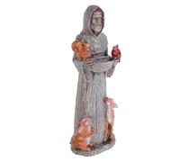 COHEALI Outdoor Garden Bird Feeder with Resin Statue Design, Water Container Feature and Comfortable Hand Feeling, for Small Birds and Parrots in Gardens Or Courtyards